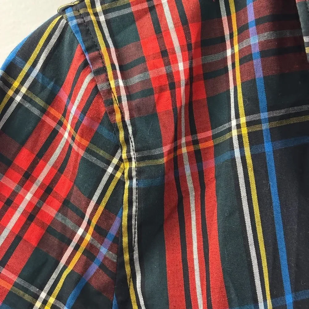 J. Crew Slim-fit stretch cotton poplin shirt in Stewart tartan size 4. Preppy